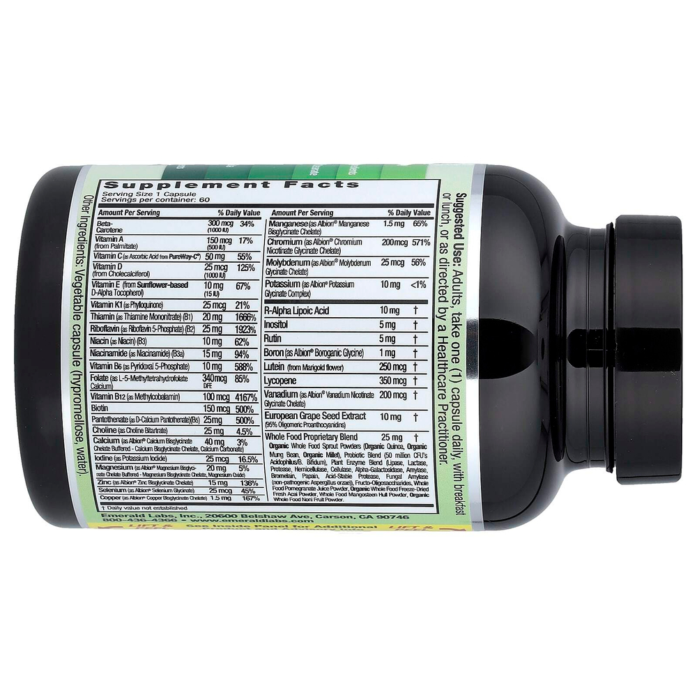 Emerald Laboratories, мультивитамины для мужчин с коферментами, 1 день, 60 растительных капсул