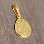 Нательная именная икона святой Ангел Хранитель с позолотой кулон медальон с молитвой