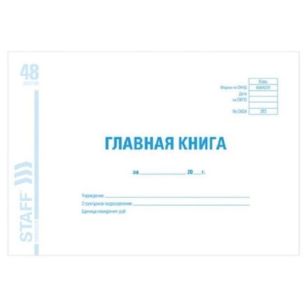 Книга главная А4, 48л., обл. картон, горизонтальная, Staff