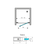 Душевая дверь в нишу SCHICK, 90x207, правая, профиль хром, стекло прозрачное, LUX-SCHI09-RTRCR