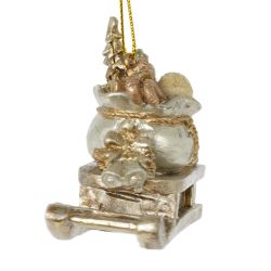 GAEM Изделие декоративное подвесное "Санки с подарками", L7 W3 H5,5 см