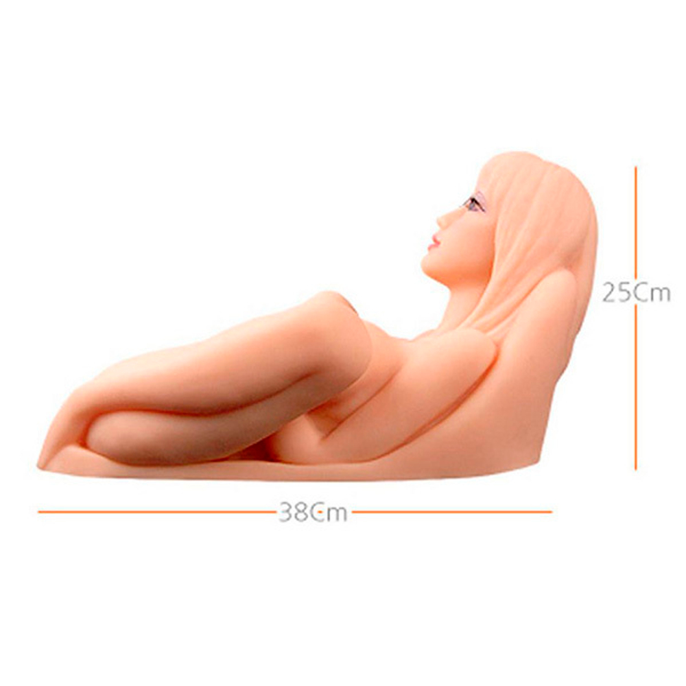 Реалистичный торс девушки с тремя упругими отверстиями, вибрацией, ротацией и голосом Kokos Hera.03 M10-03-25V