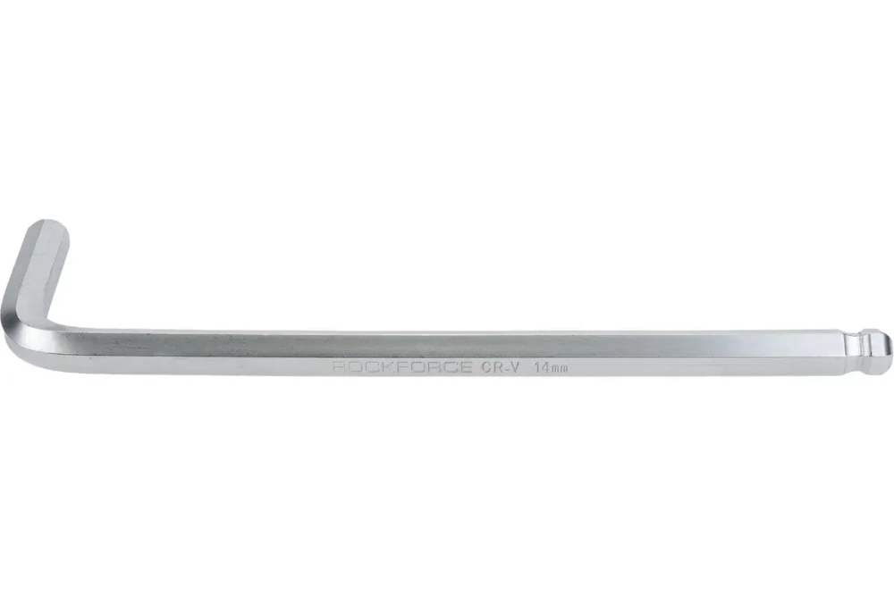 Ключ шестигранный 14мм RF-76514XL: Г-образный экстра длинный с шаром ROCKFORCE