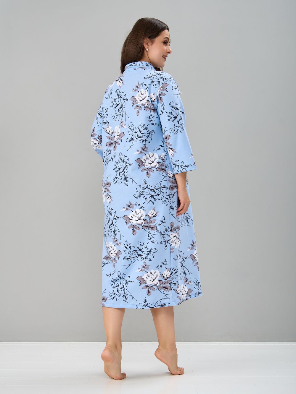 Ночная сорочка С-013/голубой-белыйпион