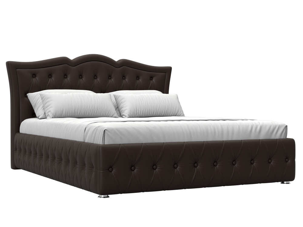 Кровать интерьерная Герда 160, Коричневый, Экокожа, 108297