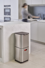 Контейнер для мусора с двумя баками totem compact, 40 л, нержавеющая сталь