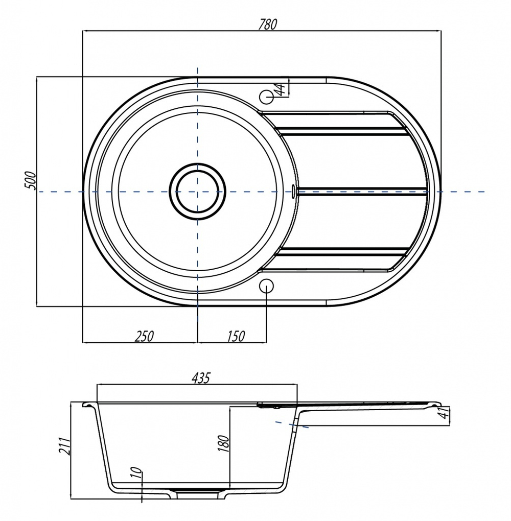 Кухонная Мойка Амира (Графит) NEW