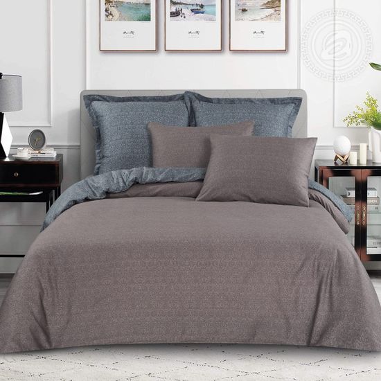 Двуспальный с европростыней комплект постельного белья Рамон сатин