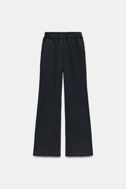 ZARA БРЮКИ ИЗ ФУТЕРА С БЛЕСТКАМИ, ЧЕРНЫЙ