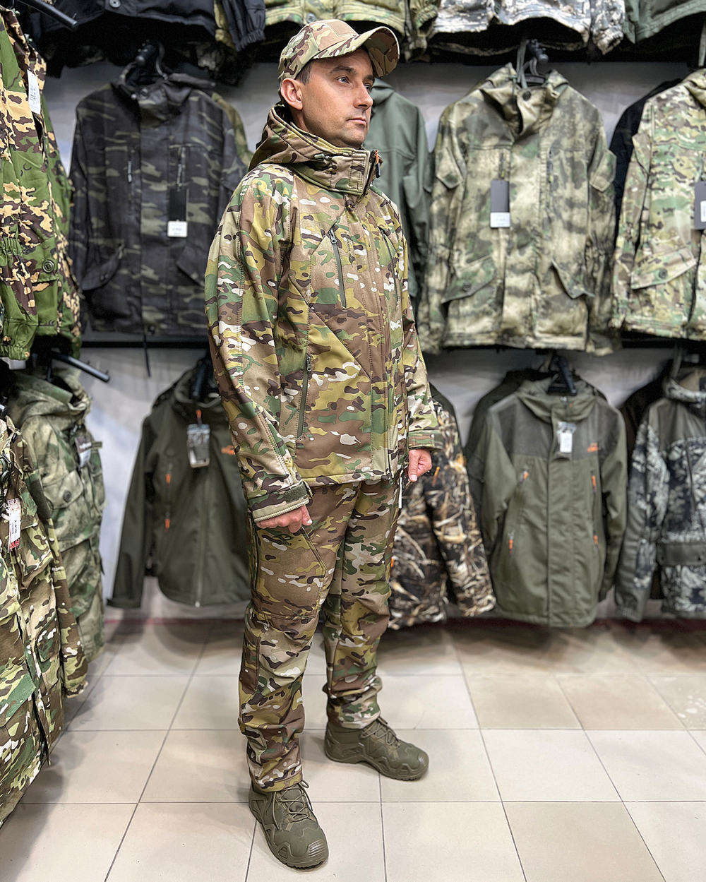 Костюм демисезонный Taygerr Матрица SoftShell Мультикам, до -5 °C, мембрана