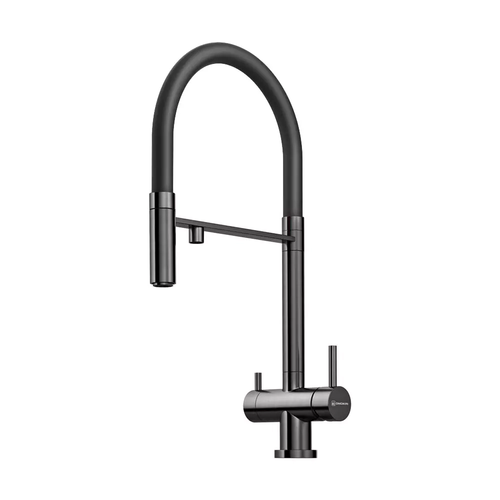 Omoikiri Kanto-PVD-GM с черным шлангом