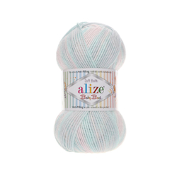 Беби бест батик (Baby best batik) пряжа Alize 10% бамбук 90%акрил 5х100г/240м 6623 св.розовый-св.голубой