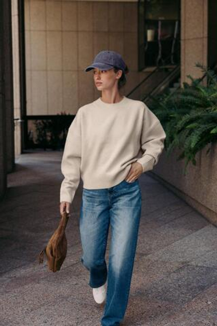 ZARA ОДНОТОННЫЙ СВИТЕР ИЗ МЯГКОГО ТРИКОТАЖА, ЭКРЮ
