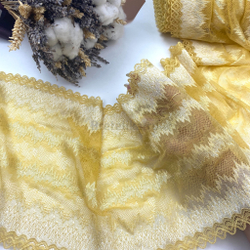 Кружево эластичное желтое 21 см