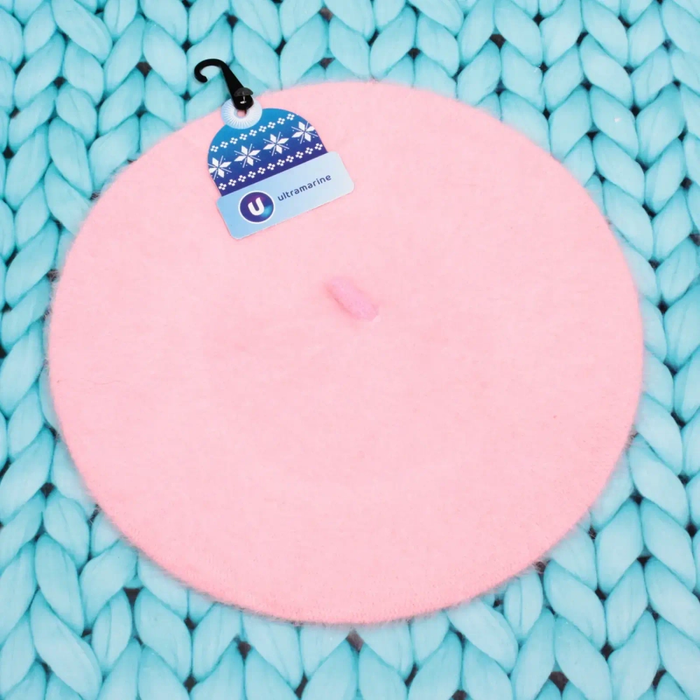 Берет женский из ангоры «Mon Caprice», цвет нежно-розовый, р. 58 (лейбл ультрамарин, подвес)