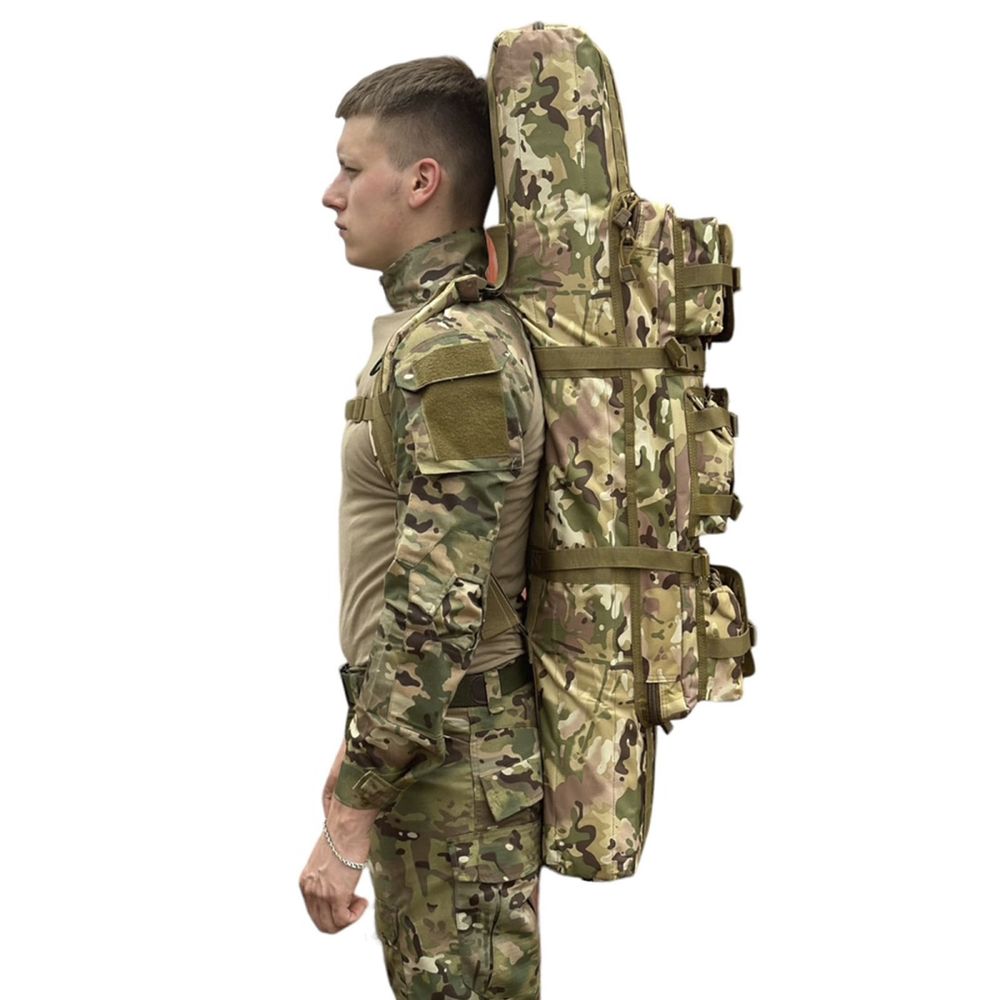 Сумка-чехол для двух единиц оружия (мультикам, 110x31 см, съемные подсумки для магазинов), ВоенПро