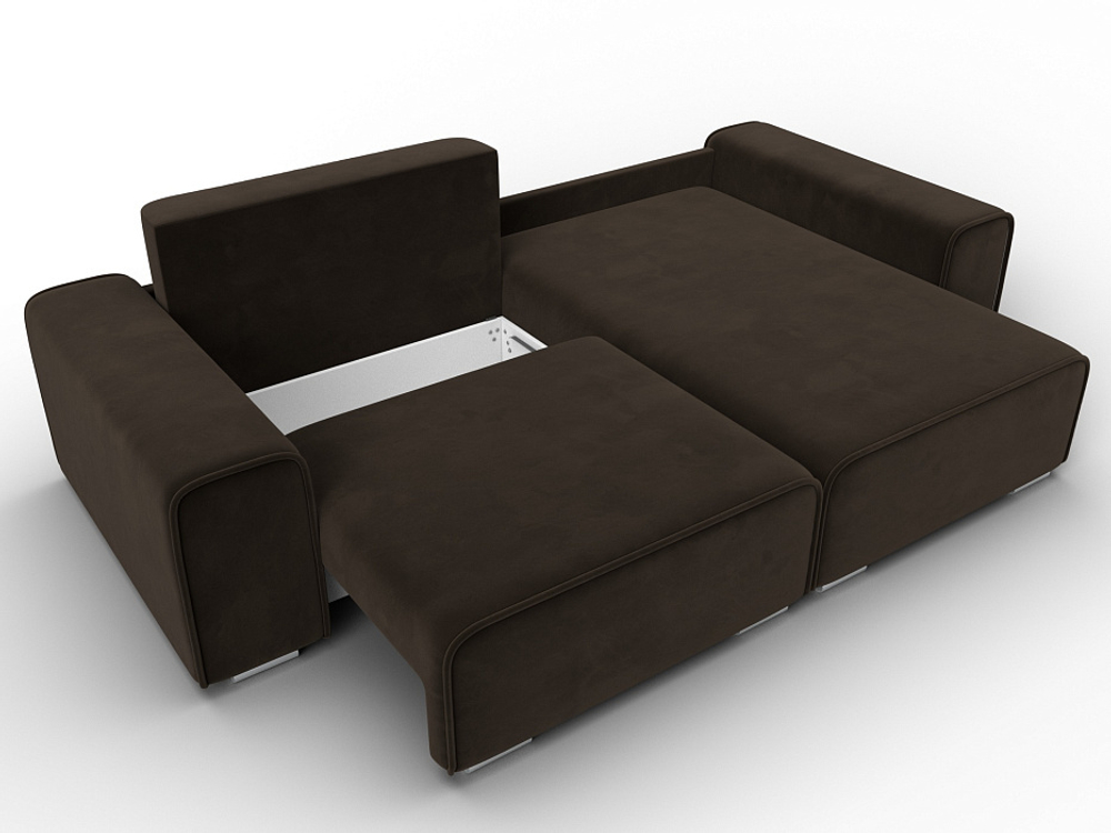 Диван угловой Лига-029 МИКРОВЕЛЬВЕТ Коричневый