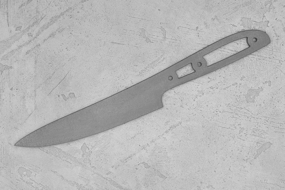 Заготовка для ножа, сталь M390 2,6мм. Модель "Геликон НУ155" с клинком 155мм, ТО 62-63HRC