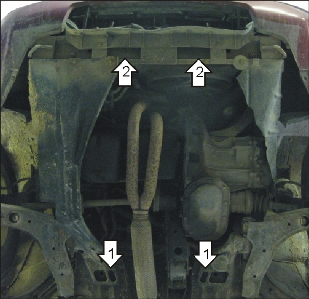 Усиленная защита Motodor картера двигателя, кпп. 2 мм, сталь. для Daewoo Espero 1991-1999 арт.00501