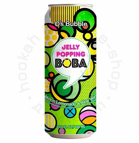 Газированный напиток O&#39;s Bubble Jelly Popping Boba Melon Lemonade, Aloe Vera Дыня и Алоэ Вера 480мл