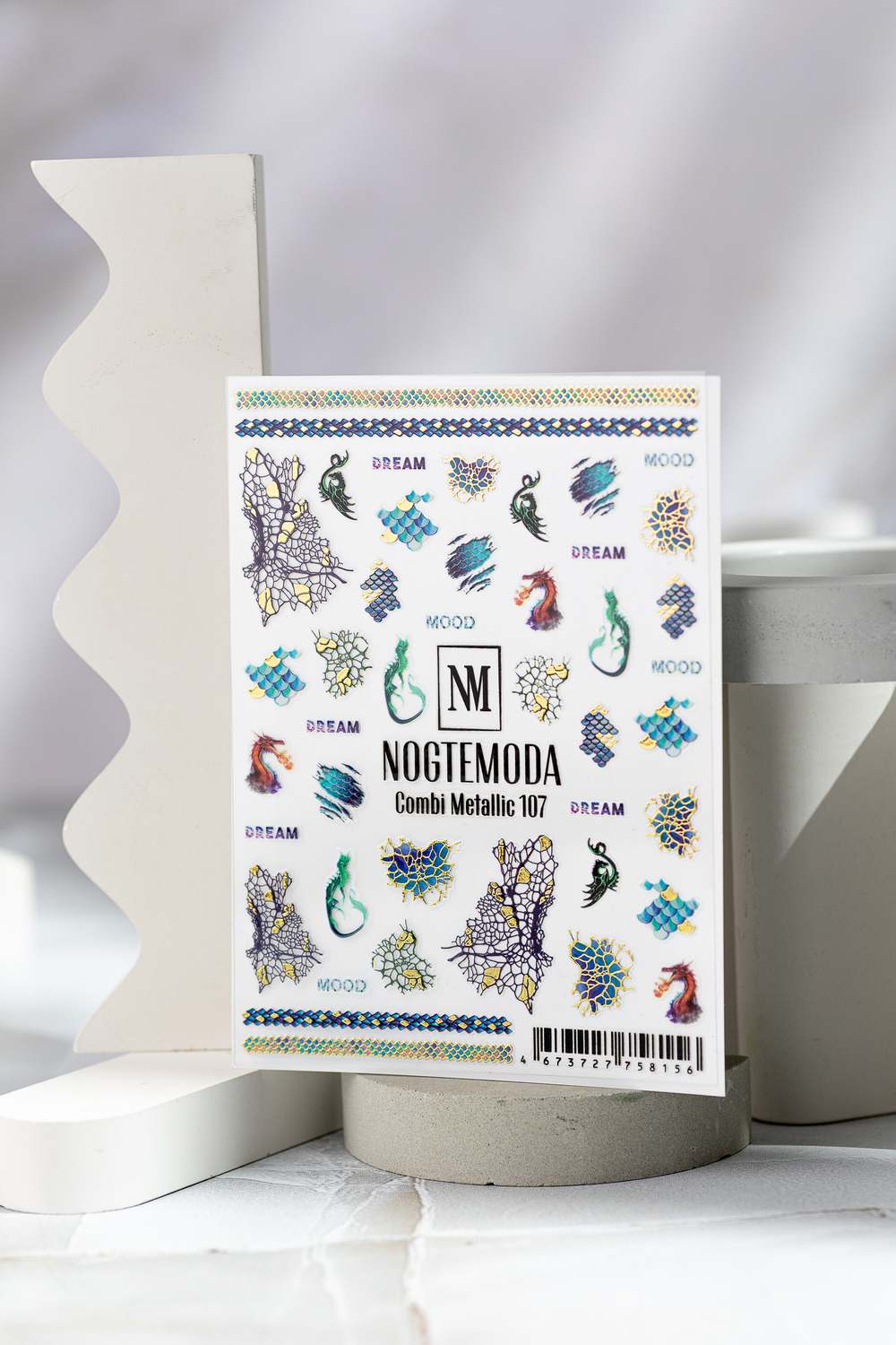 Nogtemoda Наклейки для ногтей Combi Metallic 107