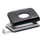 Дырокол 10л с линейкой, черный "Mettallic" (Lamark)