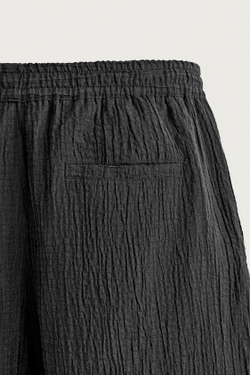 ZARA ШОРТЫ RELAXED FIT С РЕЛЬЕФНОЙ ФАКТУРОЙ, ЧЕРНЫЙ