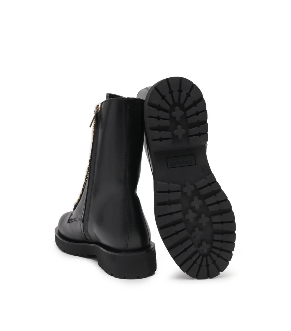 Кожаные ботильоны anfibio TWINSET - черный(222TCT080)