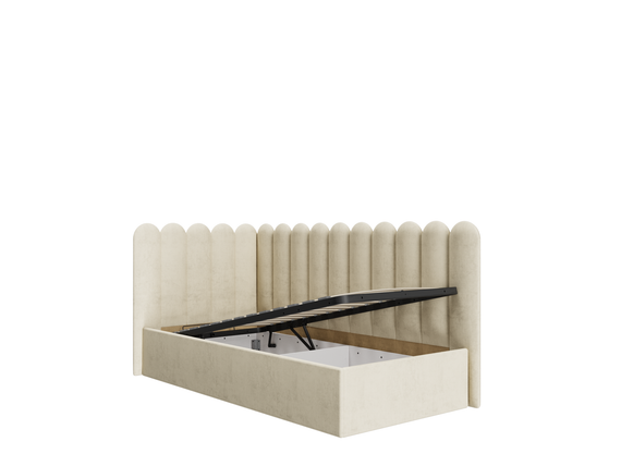 Савоярди ПМ-407 Кровать с мягкой обивкой с ПМ (левая) Formula 102 (Крем)