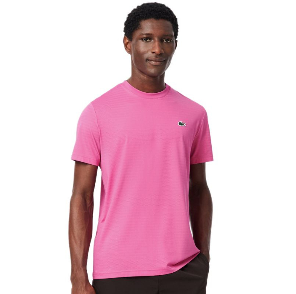 Мужская теннисная футболка Lacoste Ultra Dry Stretch - pink