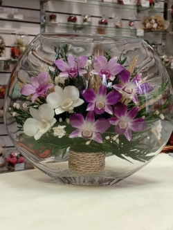 натуральные цветы в стекле, вакуум