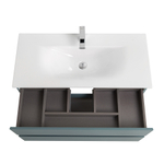 Тумба с раковиной подвесная BelBagno KRAFT-1000-2C-SO-AO Голубой матовый, раковина белая BB-8099-100