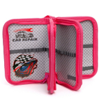 Пенал 3 отделения Alingar, искусственный мех, молния, 120 х 190 мм, "Fur roses", микс (розовый, голубой, фиолетовый, св-розовый)