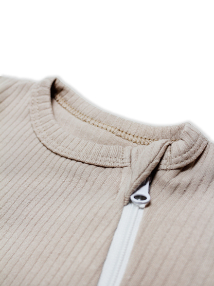 Комбинезон швы наружу на молнии Рубчик Светлый кофе RinaAmari