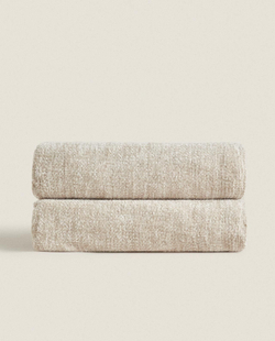 Zara Home - Толстое синельное одеяло, бежевый, 140x190 см
