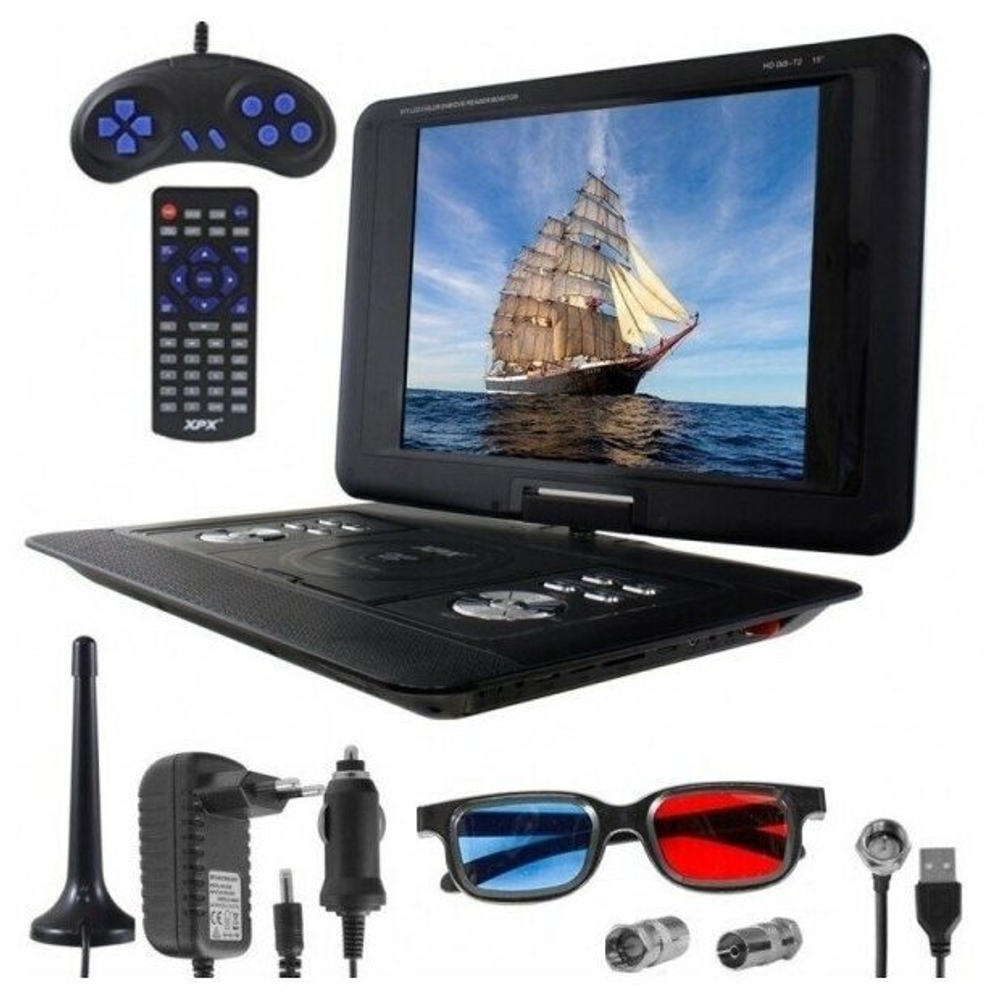 Портативный телевизор Xpx EA-1769L с DVD и DVB-T2 17" (2340x1296)