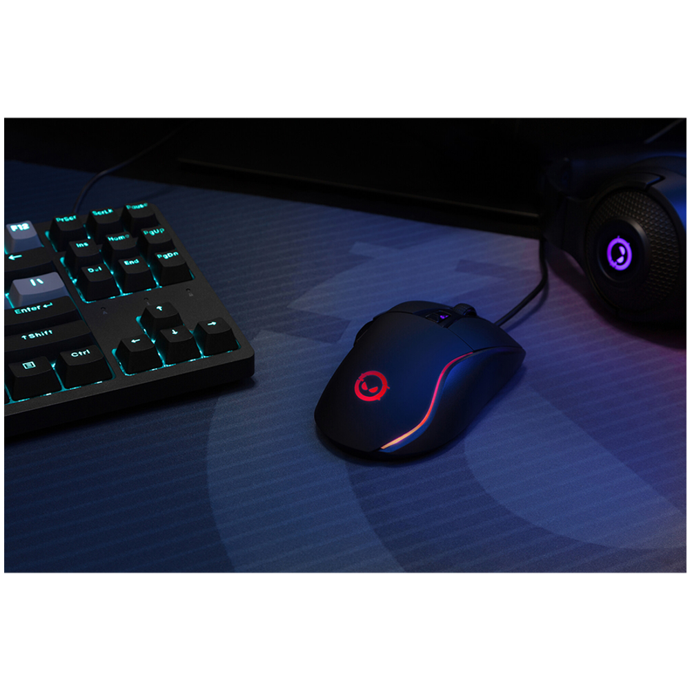 LORGAR Jetter 357, gaming mouse, Optical Gaming Mouse with 6 programmable buttons, Pixart ATG4090 sensor, DPI can be up to 8000, 30 million times key life, 1.8m PVC USB cable, Matt UV coating and RGB lights with 4 LED flowing mode, size:124.90*71.65*41.36mm, 115g