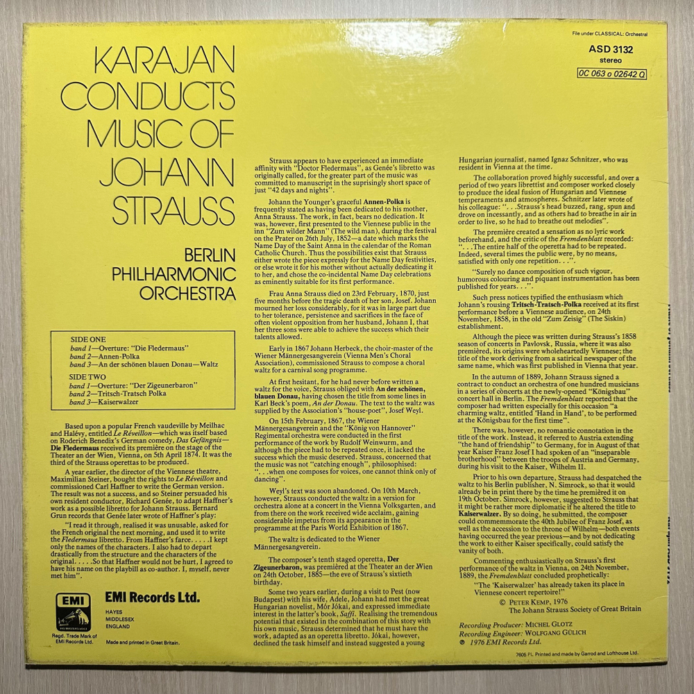 Штраус, Караян, Берлинский филармонический оркестр (Англия 1976г.)
