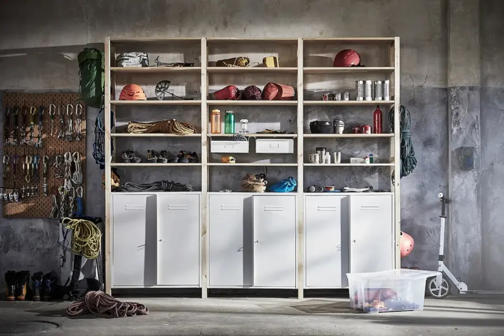 Комбинация для хранения - IKEA IVAR/ИВАР ИКЕА, 259х30х226 см, сосна/белый