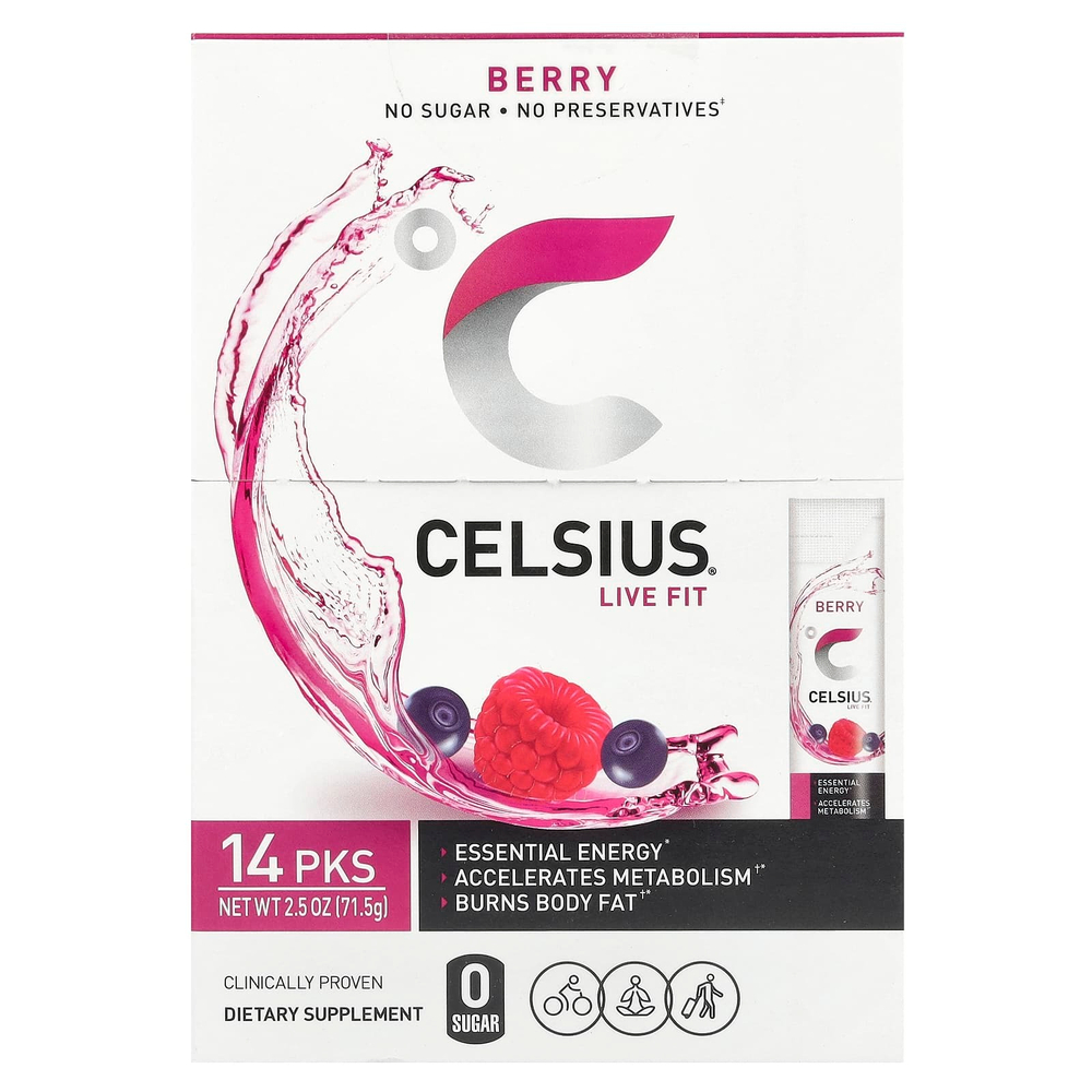 Celsius, Live Fit, ягоды, 14 пакетиков по 5,11 г (0,18 унции)