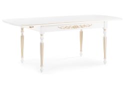 Стол Бевье 150(200)х90х77 молочный / золото