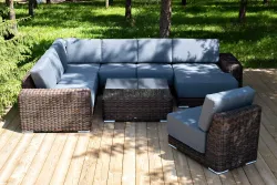 "Капри" трансформирующаяся лаунж-зона из искусственного ротанга, цвет коричневый