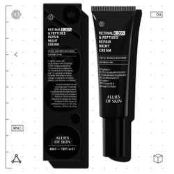 ALLIES OF SKIN Retinal 0,05% & Peptides Repair Night Cream Ночной восстанавливающий пептидный крем с 0,05% ретиналем, 48 мл
