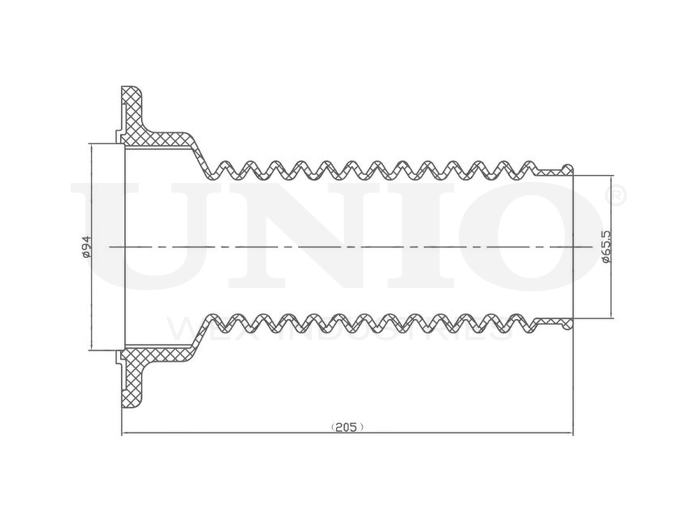 Пыльник переднего амортизатора UNIO DUC-10018