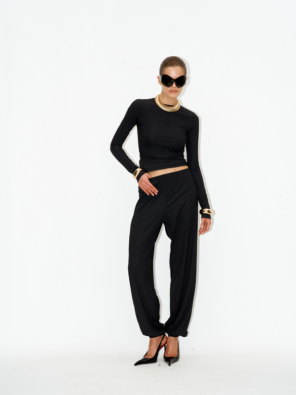 Брюки kyle ribbed black на резинке