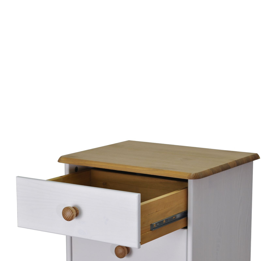 Dipriz Комод белый Хаба из сосны, 6 ящиков, высокий деревянный комод в спальню и детскую, белый/антик