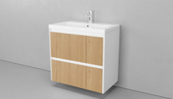 Тумба подвесная VELVEX Klaufs 80.2Y-617.216 с раковиной Cersanit COMO 80