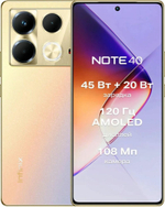 Смартфон Infinix NOTE 40 Pro X6850 256+8 Gb, Android 14, 6.78", 2K QHD, AMOLEDTitan Gold