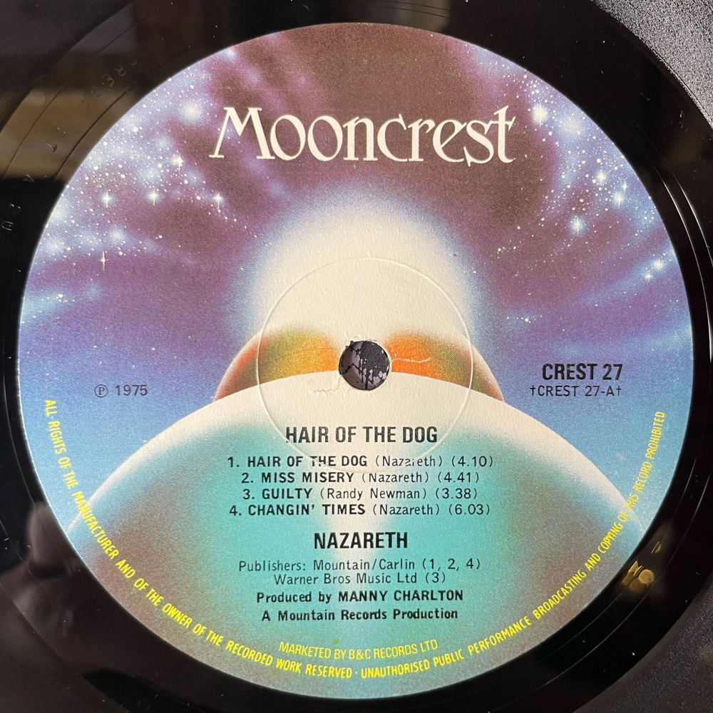 Винтажная виниловая пластинка LP Nazareth Hair Of The Dog (UK 1975) Mooncrest CREST 27