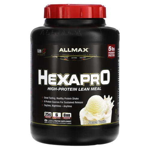 ALLMAX, Hexapro™, высокопротеиновый нежирный рацион, французская ваниль, 2,27 кг (5 фунтов)